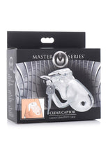 Load image into Gallery viewer, Master Series Clear Captor Chastity Cage with Keys - Clear - Large
