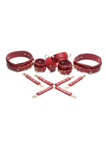 Load image into Gallery viewer, Master Series Crimson Captive Thigh, Wrist, Ankle Hog Tie Restraints - Metal/Red
