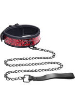 Load image into Gallery viewer, Master Series - Crimson Tied Chained Collar with Leash - Black/Red
