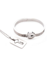 Load image into Gallery viewer, Master Series Cuffed Locking Bracelet and Key Necklace - Silver
