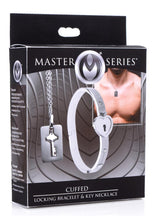 Load image into Gallery viewer, Master Series Cuffed Locking Bracelet and Key Necklace - Silver
