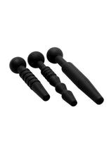 Load image into Gallery viewer, Master Series Dark Rods 3 Piece Silicone Penis Plug
