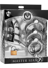 Load image into Gallery viewer, Master Series Detained Stainless Steel Chastity Cage - Black
