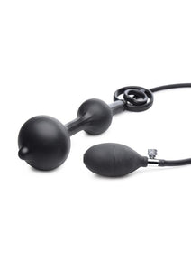 Master Series Devil's Rattle Inflatable Silicone Plug with Cock Ring