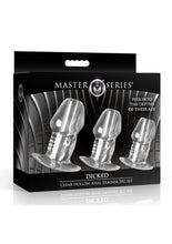 Load image into Gallery viewer, Master Series Dicked Hollow Anal Plug - Clear - 3 Piece/Set
