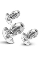 Load image into Gallery viewer, Master Series Dicked Hollow Anal Plug - Clear - 3 Piece/Set
