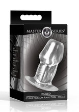 Load image into Gallery viewer, Master Series Dicked Hollow Anal Plug - Clear - Small

