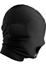 Load image into Gallery viewer, Master Series Disguise Open Mouth Hood with Padded Blindfold - Black
