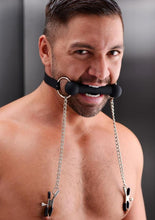 Load image into Gallery viewer, Master Series Equine Silicone Bit Gag with Nipple Clamps
