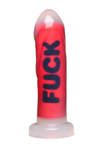 Load image into Gallery viewer, Master Series Fuck Silicone Dildo - Black/Clear/Red

