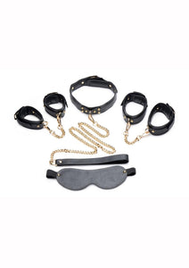 Master Series Golden Submission Bondage - Black/Gold - 4 Piece Kit/Set