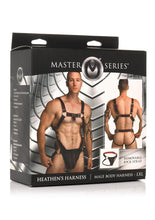 Load image into Gallery viewer, Master Series Heather&#39;s Harness Male Body Harness - Black/Red - Large/XLarge
