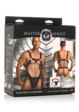 Load image into Gallery viewer, Master Series Heather&#39;s Harness Male Body Harness - Black/Red - Medium/Small
