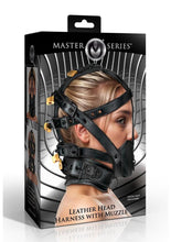 Load image into Gallery viewer, Master Series Leather Head Harness with Muzzle - Black

