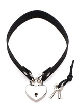 Load image into Gallery viewer, Master Series Lock-It Heart Lock and Key Choker - Black/Silver
