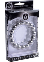 Load image into Gallery viewer, Master Series Meridian Stainless Steel Beaded Cock Ring - Silver - 1.75in
