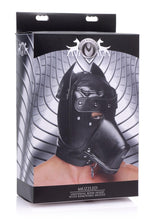 Load image into Gallery viewer, Master Series Muzzled Universal BDSM Hood with Removable Muzzle - Black
