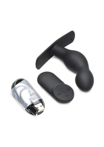 Master Series P-Spot Plugger 28x Rechargeable Silicone Prostate Plug with Harness and Remote Control