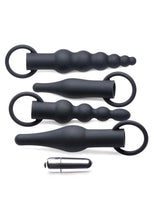 Load image into Gallery viewer, Master Series Premium Ranged Rimmers 3x Vibrating Silicone Rimming Anal Training - Black - 5 Piece/Set
