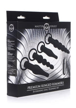 Load image into Gallery viewer, Master Series Premium Ranged Rimmers 3x Vibrating Silicone Rimming Anal Training - Black - 5 Piece/Set
