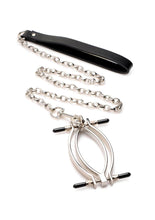 Load image into Gallery viewer, Master Series Pussy Tugger Adjustable Pussy Clamp with Leash - Silver
