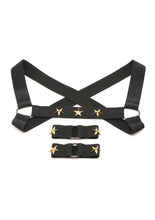 Load image into Gallery viewer, Ms Rave Chest Harness S/M Blk/Gld
