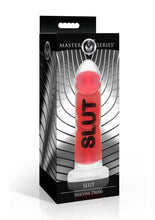 Load image into Gallery viewer, Master Series Slut Silicone Dildo - Black/Clear/Red
