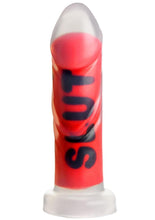 Load image into Gallery viewer, Master Series Slut Silicone Dildo - Black/Clear/Red
