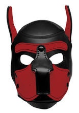 Load image into Gallery viewer, Master Series Spike Neoprene Puppy Hood - Black/Red
