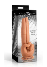 Load image into Gallery viewer, Master Series The Pleaser Double Finger Silicone Dildo - Vanilla
