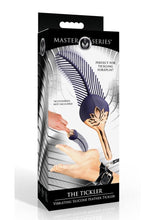 Load image into Gallery viewer, Master Series The Tickler Vibrating Rechargeable Silicone Feather Tickler - Purple/Rose Gold

