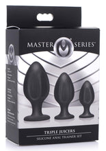 Load image into Gallery viewer, Master Series Triple Juicers Silicone Anal Trainer - Black - 3 Piece/Set
