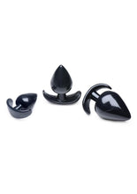 Load image into Gallery viewer, Master Series Triple Spades 3 Piece Anal Plug - Black - Set
