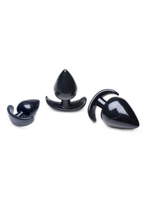 Master Series Triple Spades 3 Piece Anal Plug - Black - Set