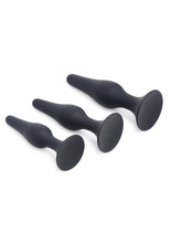 Load image into Gallery viewer, Master Series Triple Spire Tapered Silicone Anal Trainer - Black - 3 Piece/Set
