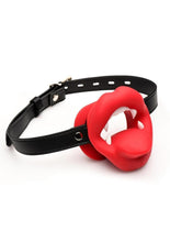 Load image into Gallery viewer, Master Series Vampire Vibrating Rechargeable Silicone Mouth Gag - Red
