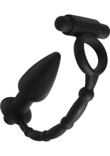 Load image into Gallery viewer, Master Series Viaticus Dual Vibrating Cock Ring and Vibrating Anal Plug - Black
