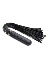 Load image into Gallery viewer, Master Series Vibra-Lasher 9x Vibrating Silicone Dildo Flogger - Black
