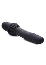 Load image into Gallery viewer, Master Series Vibrating and Thrusting Rechargeable Silicone Dildo - Black
