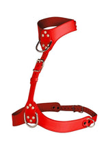 Load image into Gallery viewer, Master Series Vixen Female Chest Vegan Leather Harness - Red
