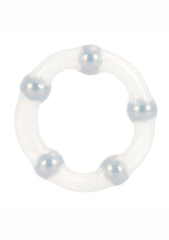 Load image into Gallery viewer, Metallic Bead Ring Silicone Cock Ring - Clear
