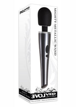 Load image into Gallery viewer, Mighty Metallic Wand Rechargeable Silicone Body Massager - Black/Metal
