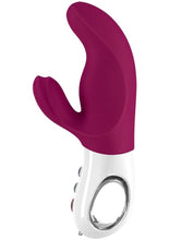 Load image into Gallery viewer, Miss Bi Silicone Vibrator with Clitoral Stimulator - Grape/Purple
