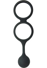 Load image into Gallery viewer, My Cock Ring Scrotum Ring with Weighted Ball Banger Silicone Cock Ring - Black
