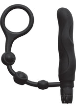 Load image into Gallery viewer, My Cock Ring Silicone Cock Ring with Vibrating Ass Blaster Butt Plug - Black
