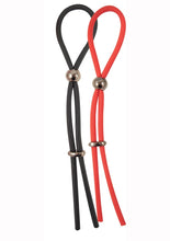 Load image into Gallery viewer, My Cockring Extreme Cocktie Adjustable Cock Ring - Black/Red - 2 Per Pack
