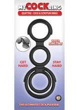 Load image into Gallery viewer, My Cockring Quattro Silicone Cock and Scrotum Rings - Black
