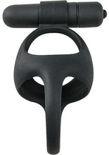Load image into Gallery viewer, My Cockring Silicone Vibrating Bullet and Scrotum Ring - Black
