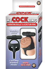 Load image into Gallery viewer, My Cockring Silicone Vibrating Bullet and Scrotum Ring - Black
