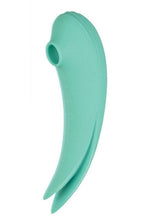 Load image into Gallery viewer, Mystique Suction Vibrating Rechargeable Silicone Massager - Aqua/Green
